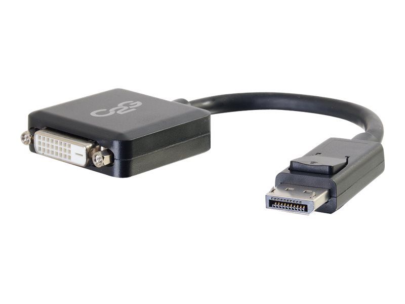 C2G 8in DisplayPort to DVI-D Adapter - DP to DVI D Adapter - Black - M/F - Videoadapter - DisplayPort (M)