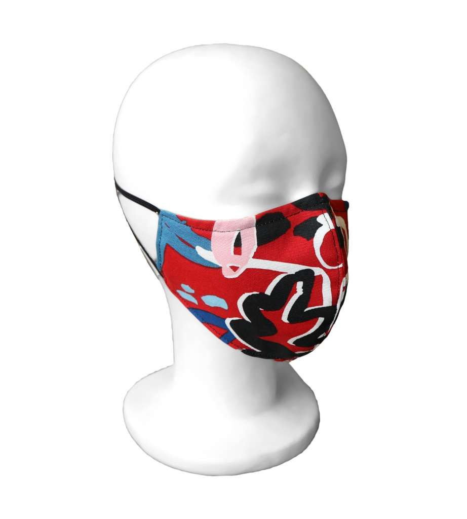 epic-couture Mund-Nasen Gesichtsmaske, Rot/Schwarz