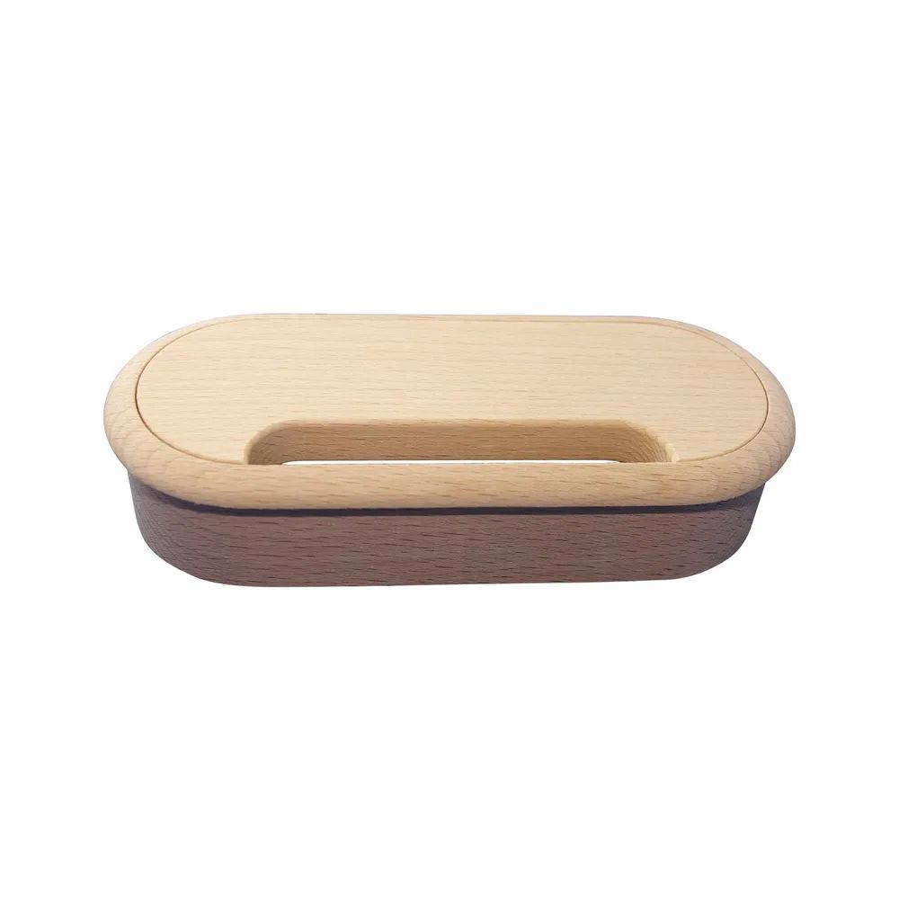 alles im griff GmbH Ulrike Brandstetter Kabeldurchgang oval, Holz, 57 x 143 mm, Buche roh