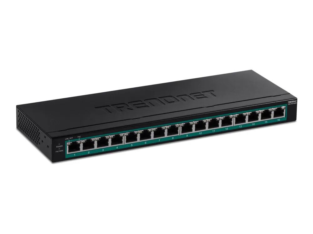 TRENDnet TPE TG160H - Switch - 16 x 10/100/1000 (PoE+)