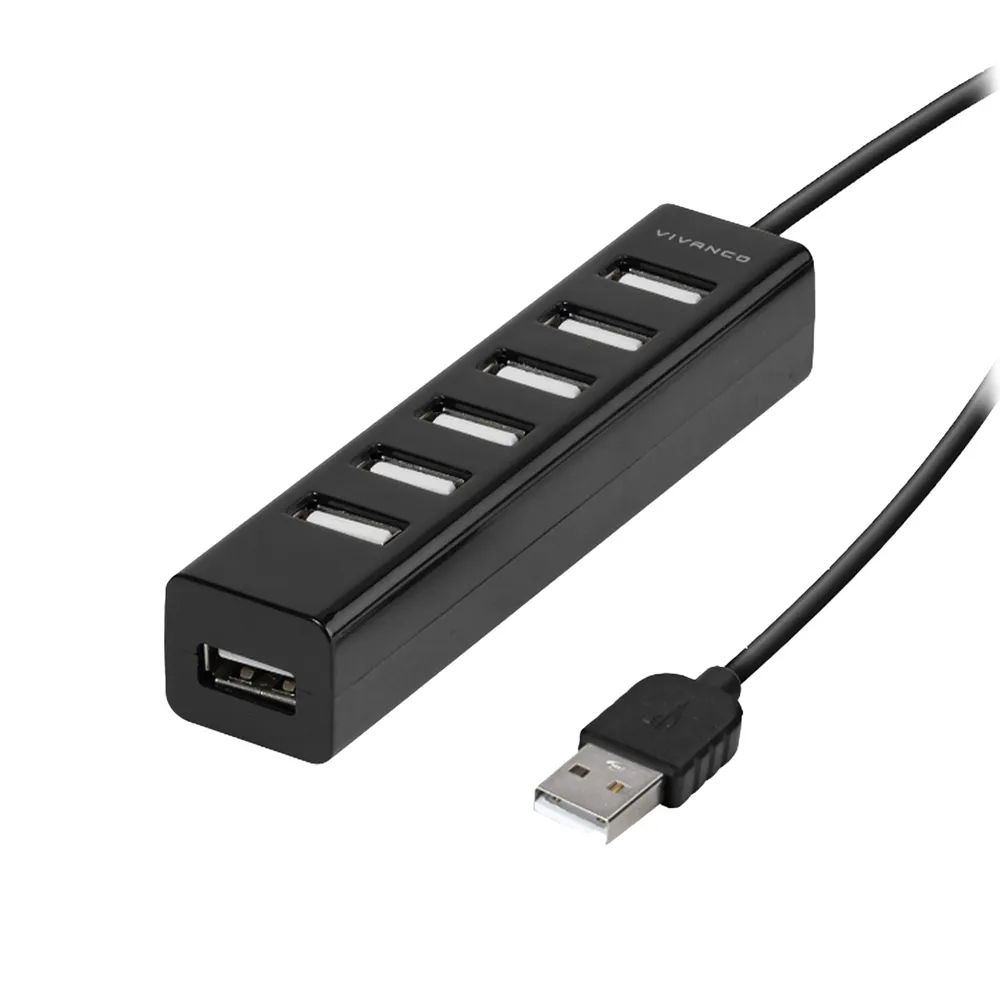 VIVANCO High Speed USB 2.0 HUB, 7-Port aktiv, inkl. Netzteil