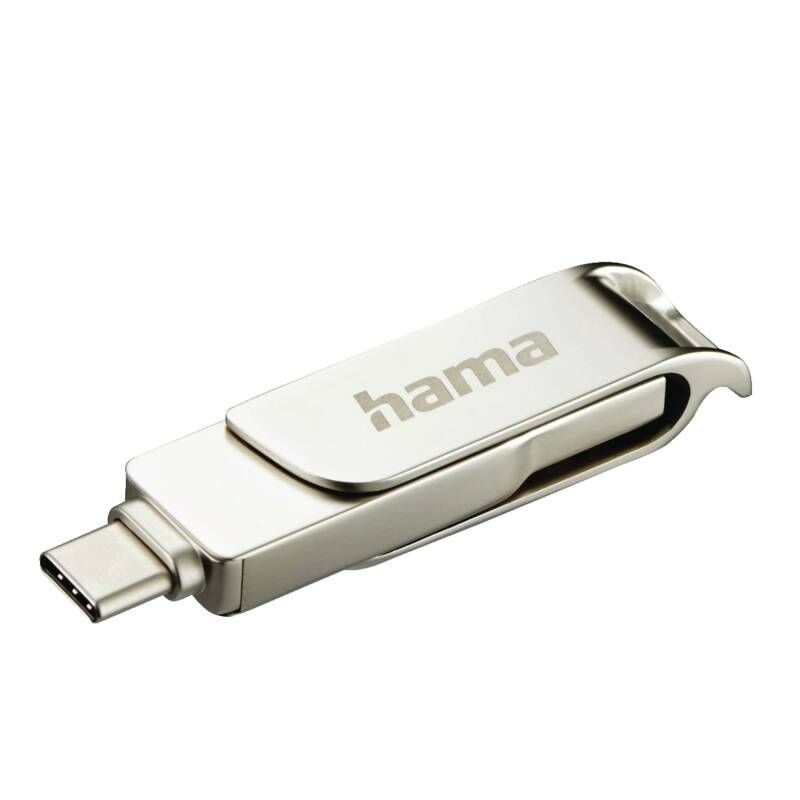 Hama USB-Stick "C-Rotate Pro", USB-C 3.1/3.0, 128GB, 100MB/s, Silber