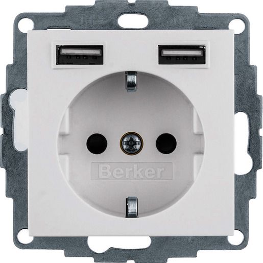 Berker SSD MIT 2X USB 2,4 A PWS GLÄNZ / BERKER 48038989 S.1/B.X 48038989