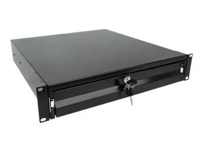 Intellinet 19" Storage Drawer, 2U, Lockable, 466mm Depth, Black - Rack Storage Drawer - Schwarz, RAL 9005 - 2U - 48.3 cm (19")