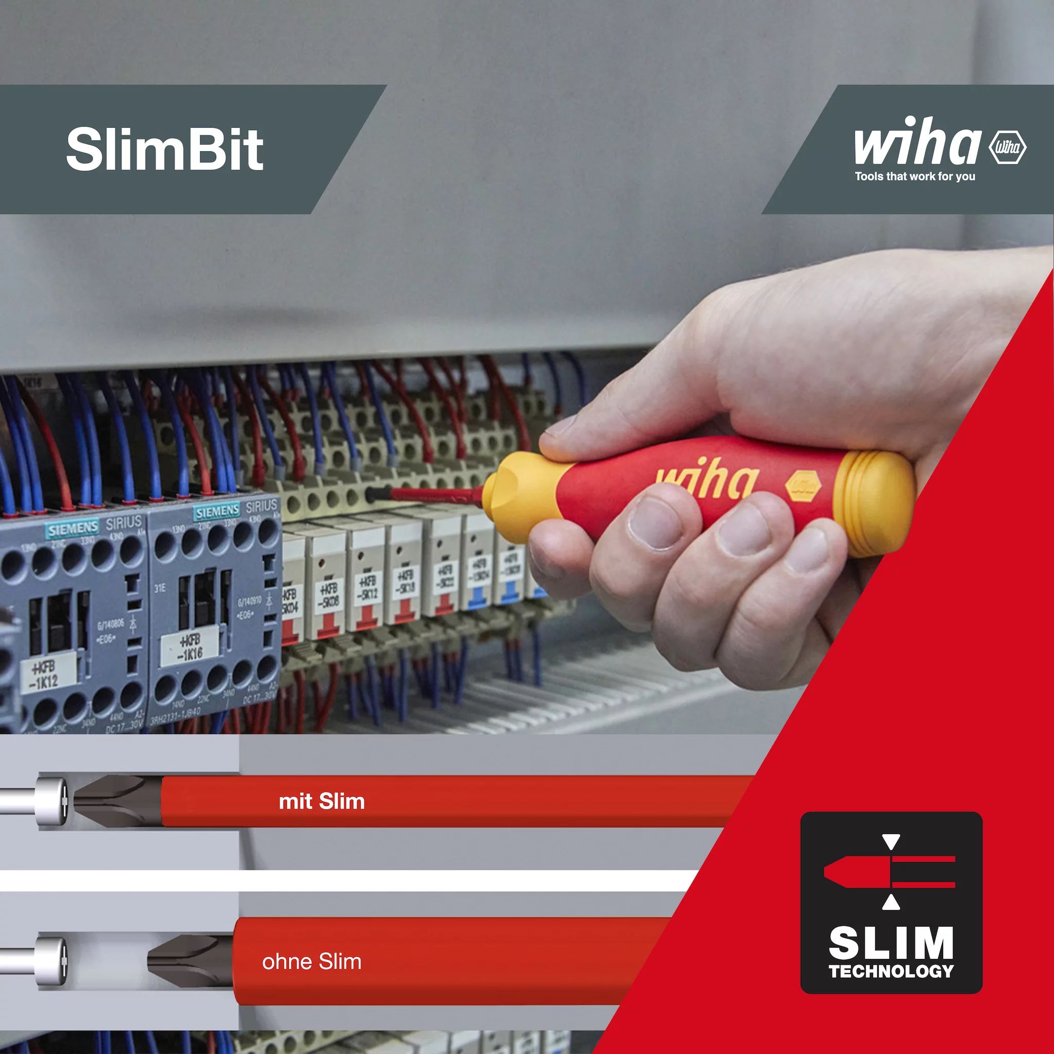 Wiha Schraubendreher mit Bitmagazin PocketMax® electric gemischt mit 4 slimBits