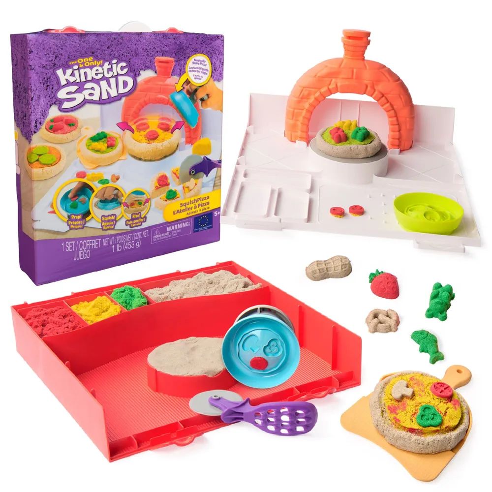 Spin Master Kinetic Sand - Squish Pizza Set 453 Gramm