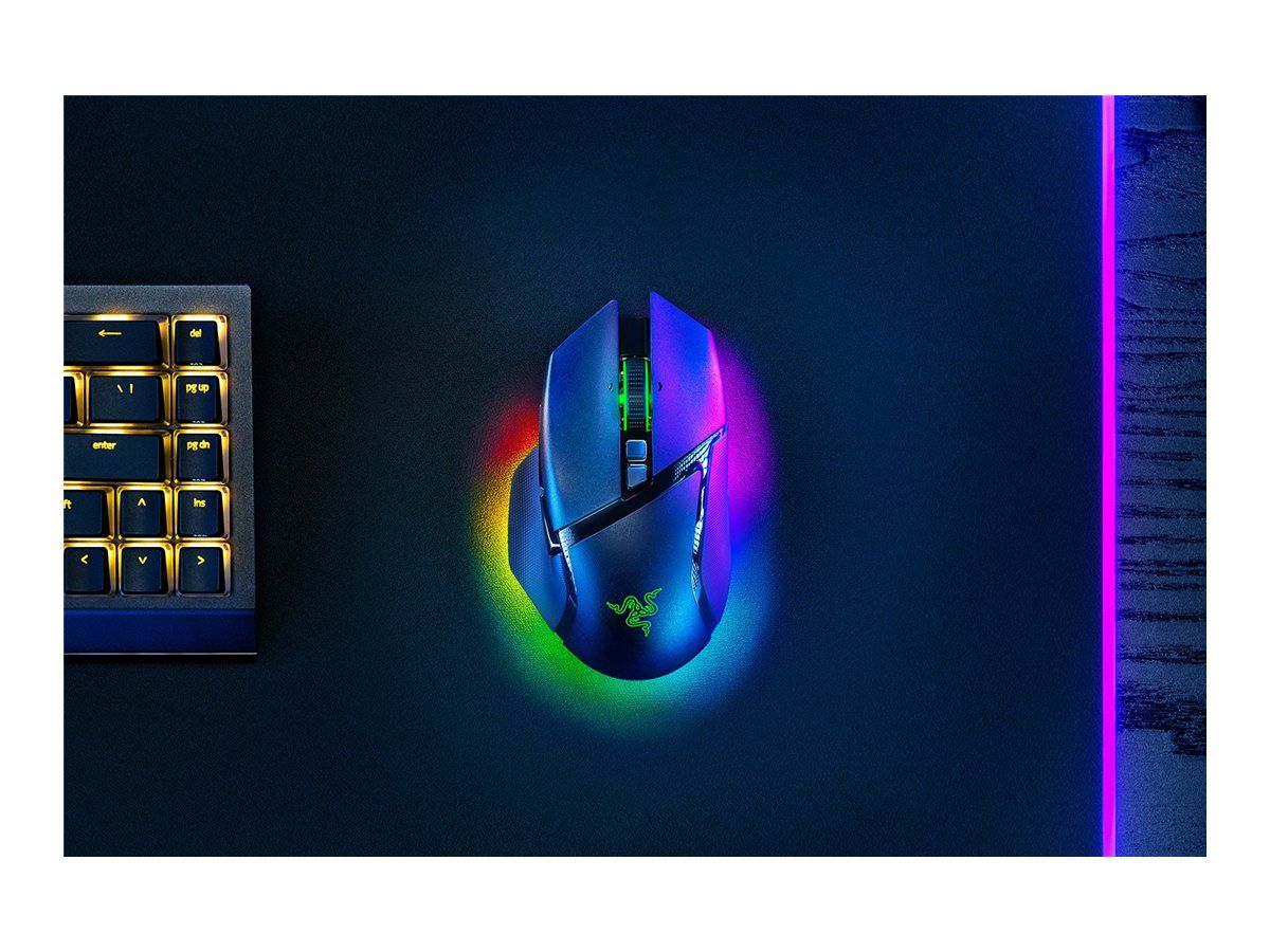 Razer Basilisk V3 pro 35K - Maus - ergonomisch - Für Rechtshänder - optisch - 11 Tasten - kabellos, kabelgebunden - Bluetooth, USB-C, 2.4 GHz - kabelloser Empfänger (USB)