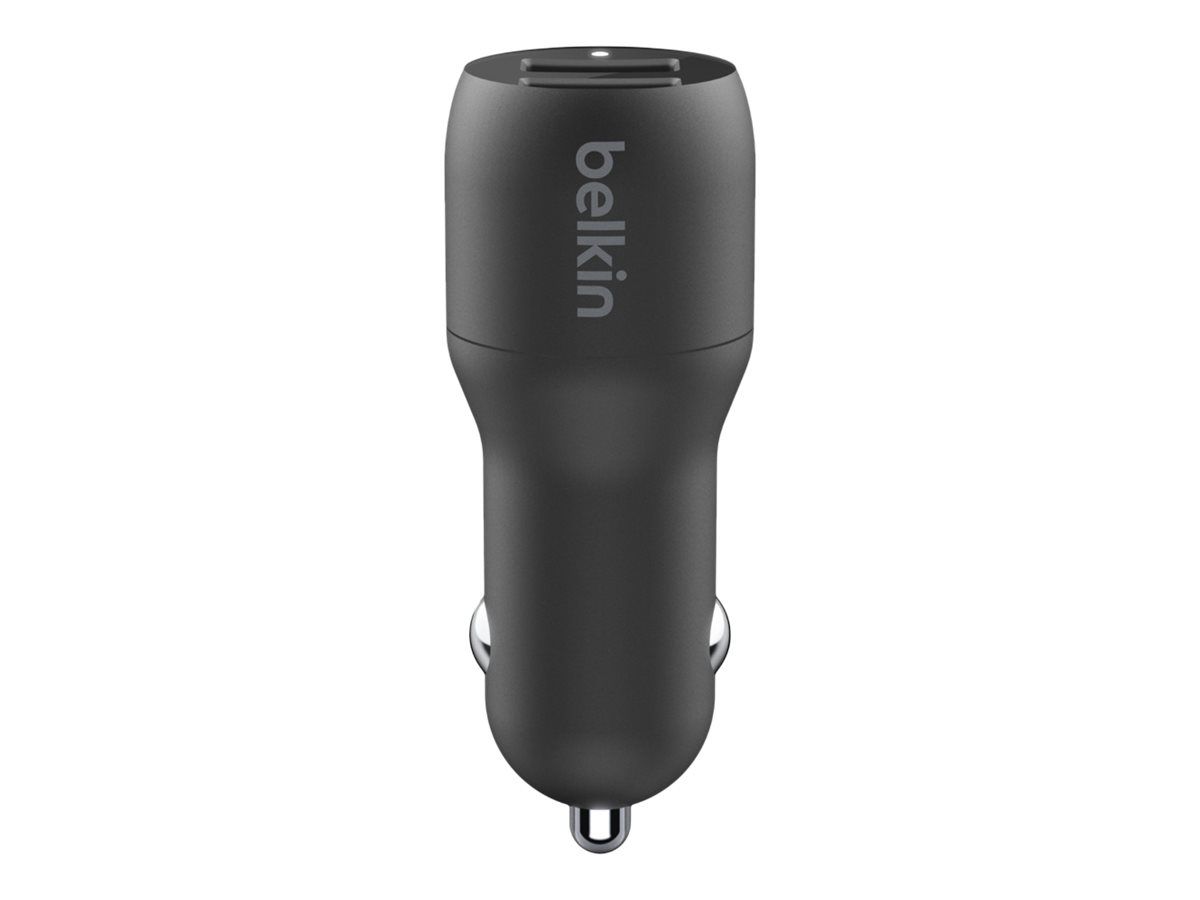 Belkin BoostCharge Dual Charger - Auto-Netzteil - 24 Watt - 4.8 A - 2 Ausgabeanschlussstellen (USB)