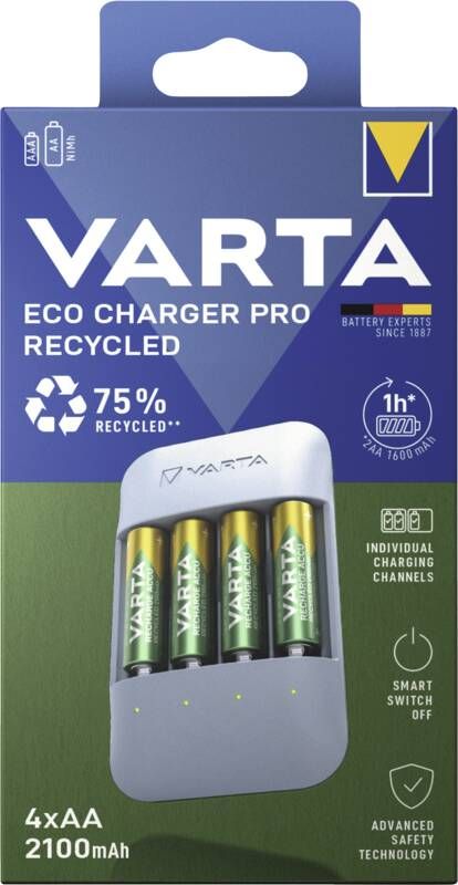 Varta Eco Charger Pro Recycled 4x AA 2100mAh