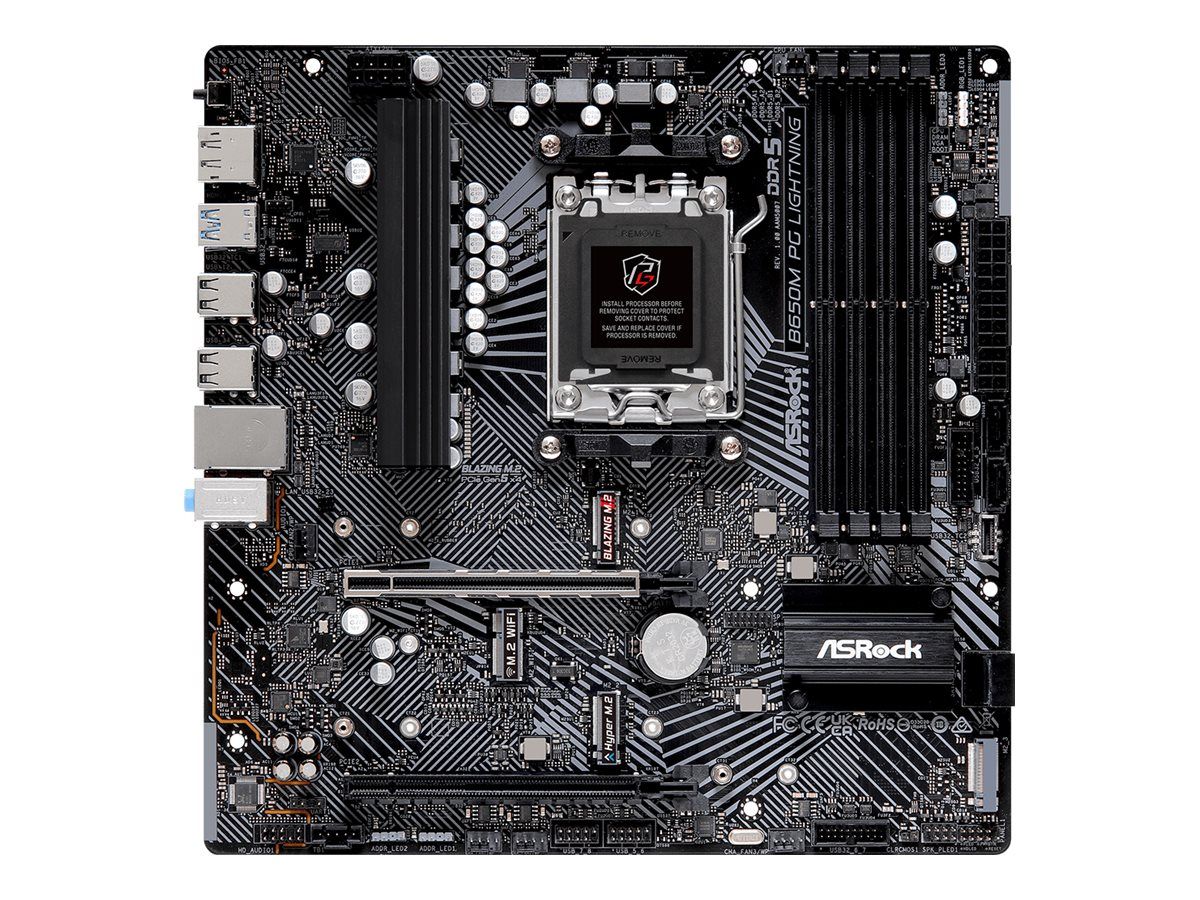ASRock B650M PG Lightning - Motherboard - micro ATX - Socket AM5 - AMD B650 Chipsatz - USB-C 3.2 Gen2, USB 3.2 Gen 2, USB 3.2 Gen 1, USB-C 3.2 Gen 1 - 2.5 Gigabit LAN - Onboard-Grafik (CPU erforderlich)