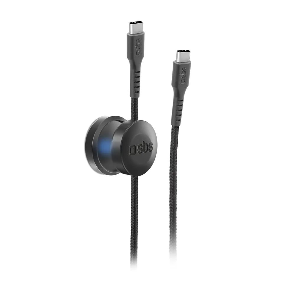 SBS Daten- u. Ladekabel mit Magnethalter, USB-C  USB-C, 1m