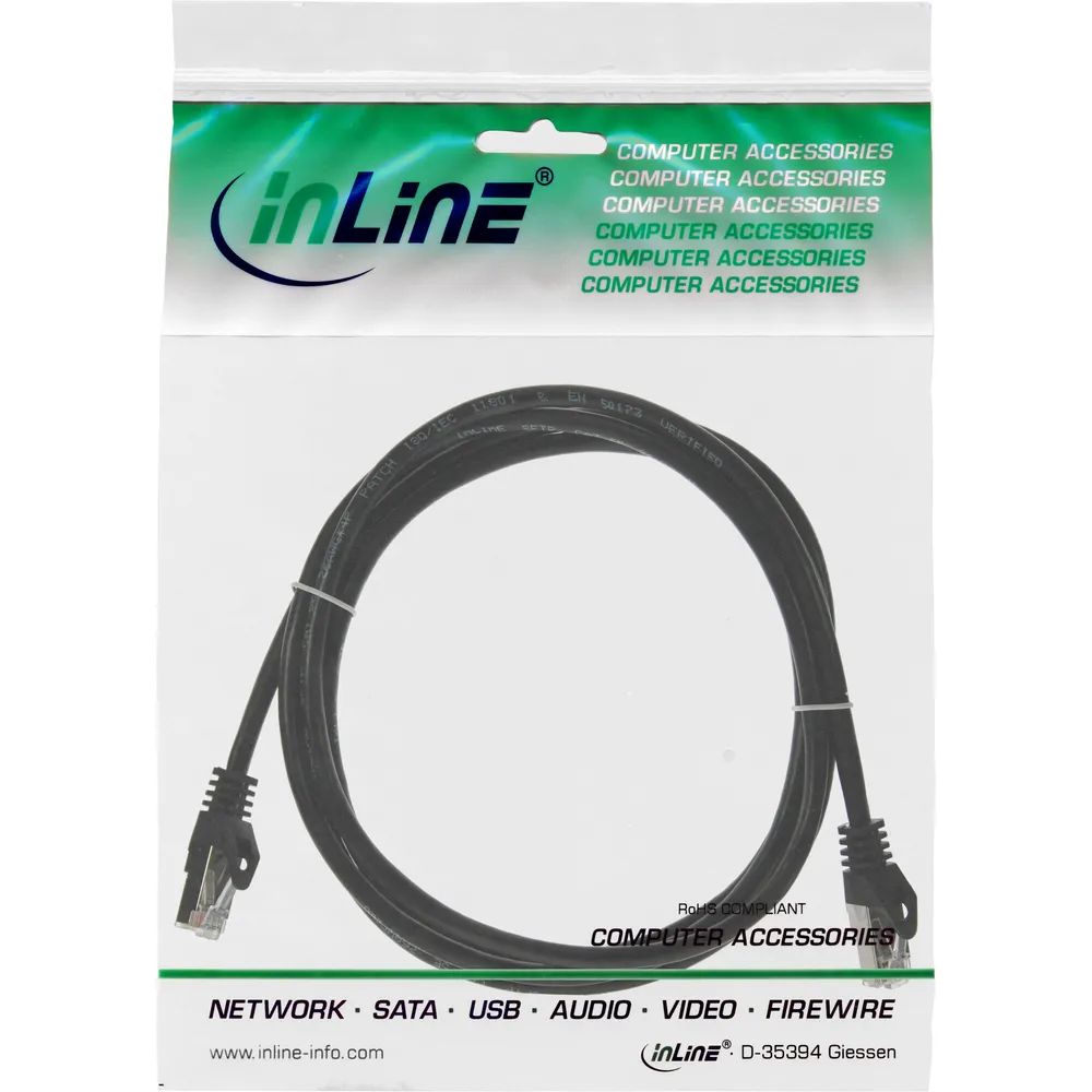 InLine Patchkabel - F/UTP - Cat.5e - schwarz - 1,5m