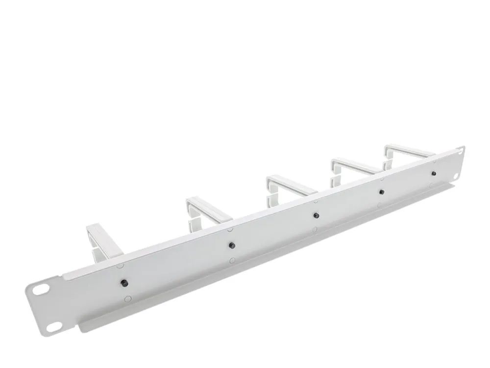 InLine 19" Kabelführungspanel - 5 Kunststoffbügel - RAL 7035 - grau