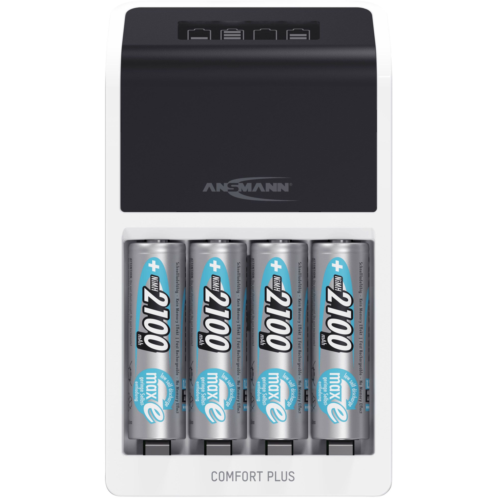 Ansmann Comfort Plus - Nickel-Metallhydrid (NiMH) - Überlast - Überhitzung - 9V - AA - AAA - 4 Stück(e) - Akkus/Batterien enthalten