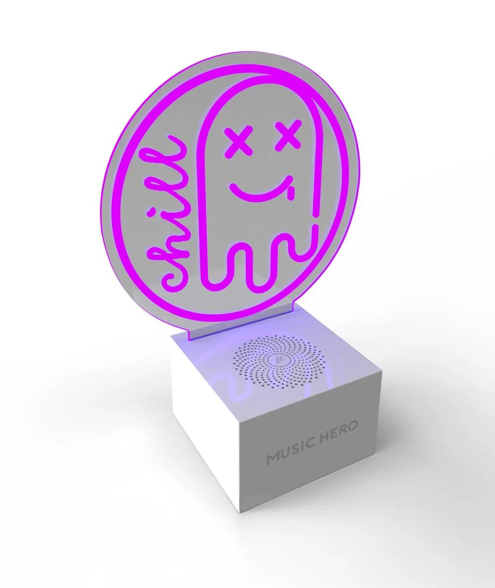 MUSIC HERO CHILL MOOD Bluetooth Lautsprecher mit LED Schriftzug