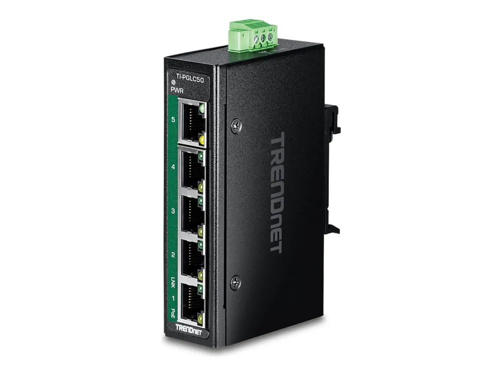 TRENDnet TI-PGLC50 - Version V1 - Switch - industriell, mini - 4 x 10/100/1000 (PoE+)