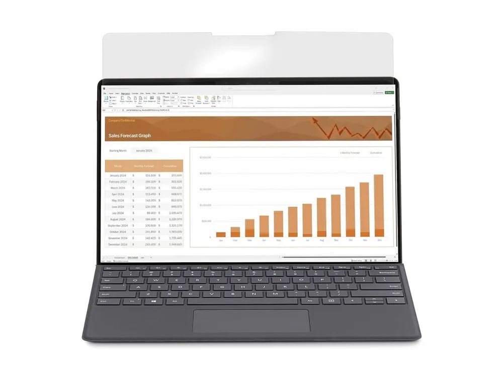 StarTech.com 4-Way 12.4in Surface Laptop Go 1/2/3 Privacy Screen Filter, Portrait/Landscape, Touch-Enabled, +/- 30 Deg. View, Blue Light Reduction, Matte Finish - Blickschutzfilter für Notebook (horizontal)