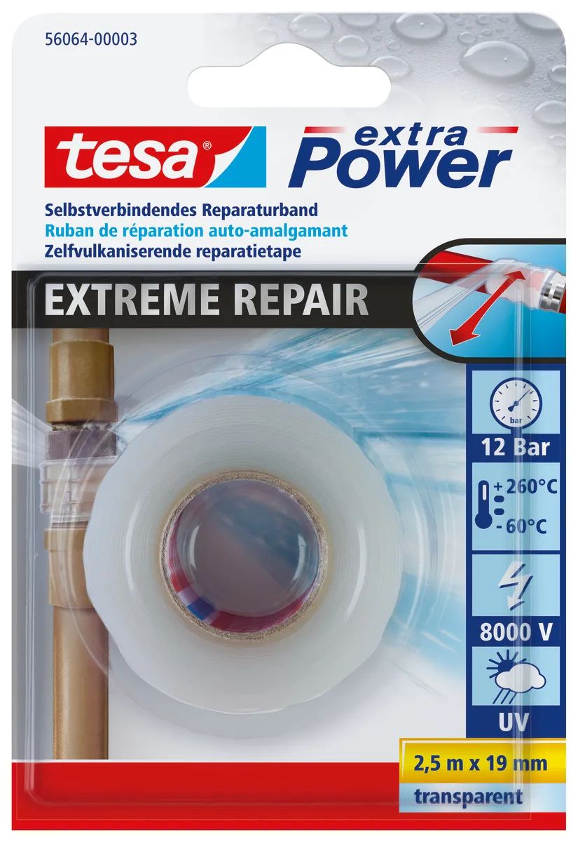tesa® Extreme Repair Tape Transparent 2,5m x 19mm