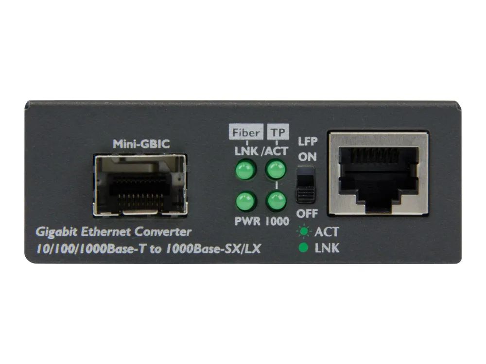 StarTech.com Gigabit Ethernet LWL / Glasfaser Medienkonverter mit SFP - 1000 Mbit/s Multimode Gigabit Ethernet Medienkonverter - Medienkonverter - 1GbE - 10Base-T, 1000Base-LX, 1000Base-SX, 100Base-TX, 1000Base-T - RJ-45 / SFP (mini-GBIC)