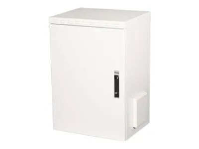 Equip Safe Outdoor - Schrank Netzwerkschrank - 600 x 450 mm, mit Stahlfronttür, montiert - geeignet für Wandmontage - RAL 7035, Hellgrau - 16U - 48.3 cm (19")