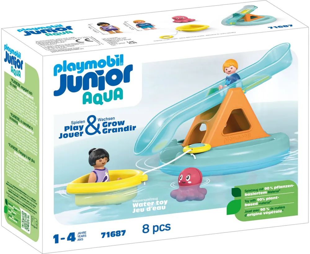 geobra Brandstätter Stiftung & Co.K JUNIOR AQUA: Badeinsel mit Wasserrutsche
