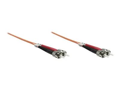 Intellinet Fiber Optic Patch Cable, OM1, ST/ST, 1m, Orange, Duplex, Multimode, 62.5/125 µm, LSZH, Fibre, Lifetime Warranty, Polybag - Patch-Kabel - ST multi-mode (M)