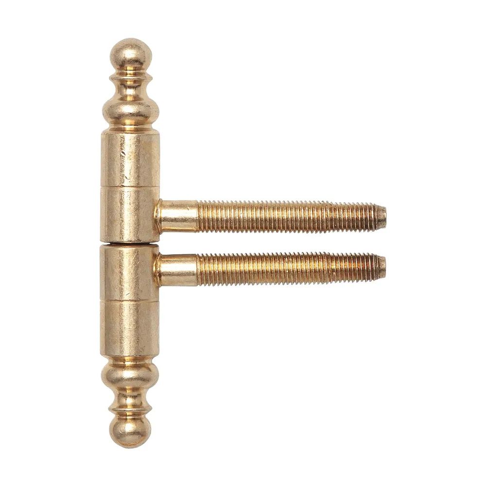 SFS Einbohrband 2-tlg. mit Zierkopf, ø 16 mm, Bandhöhe 108,5mm,Stahl vermessingt