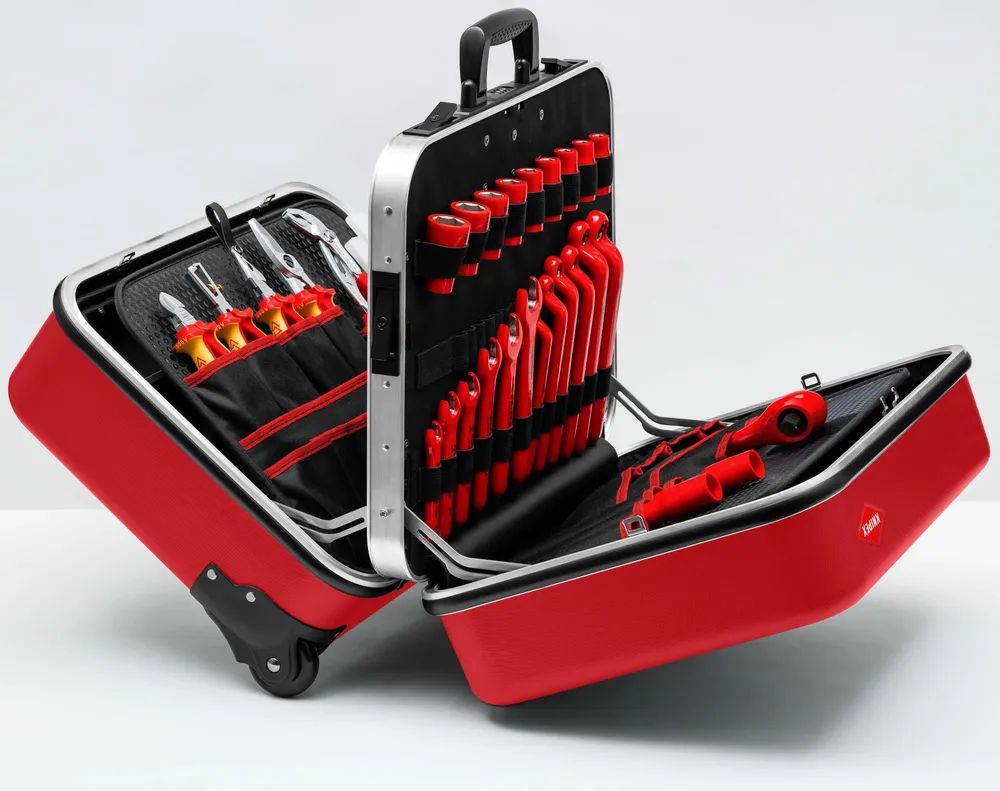 KNIPEX Werkzeugkoffer "BIG Twin Move RED" Elektro Kompetenz 42-teilig 290 mm