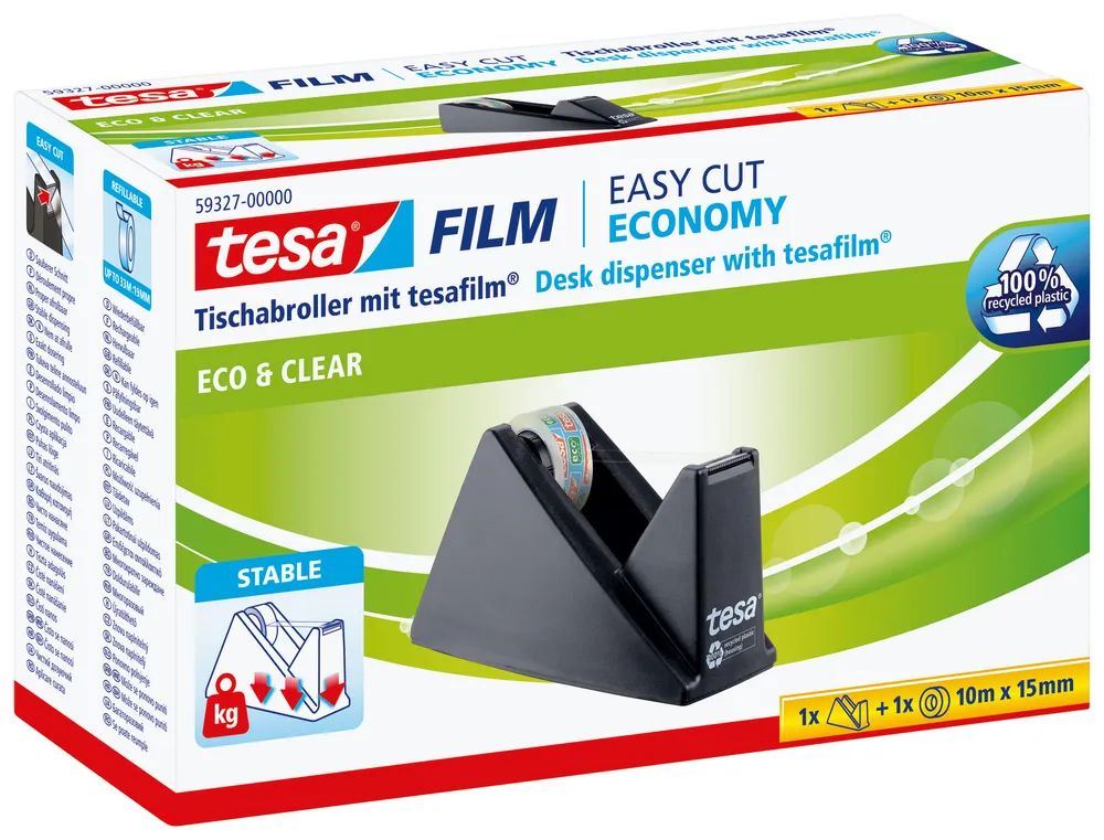 Tesa film Sparpack Abroller+ eco&clear 1 rol