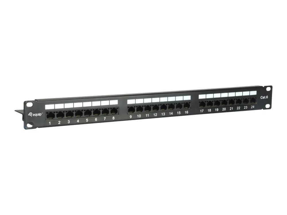 Equip Pro - Patch Panel - CAT 6 - RJ-45 X 24 - Schwarz - 1U - 48.3 cm (19")