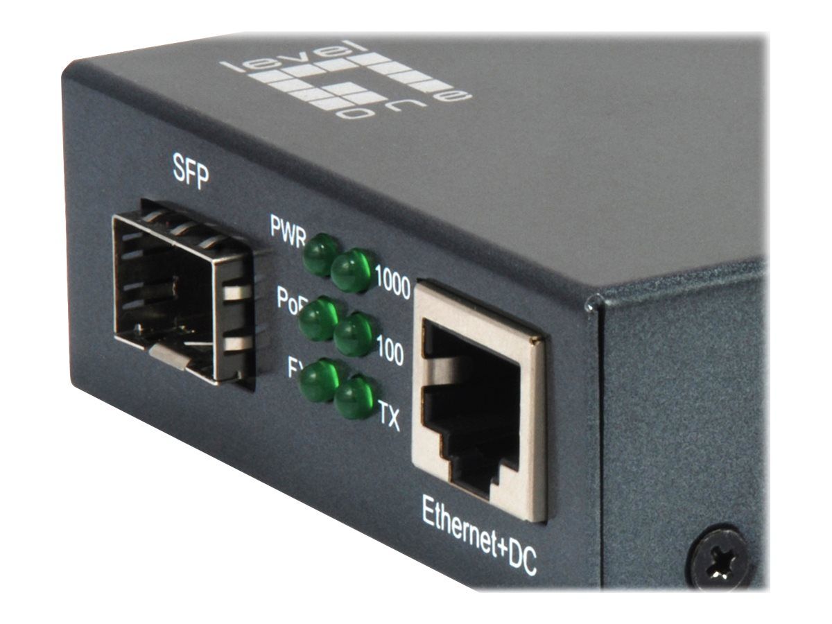 LevelOne GVT-2012 - Medienkonverter - 1GbE - 10Base-T, 1000Base-SX, 100Base-TX, 1000Base-T - RJ-45 / SFP (mini-GBIC)