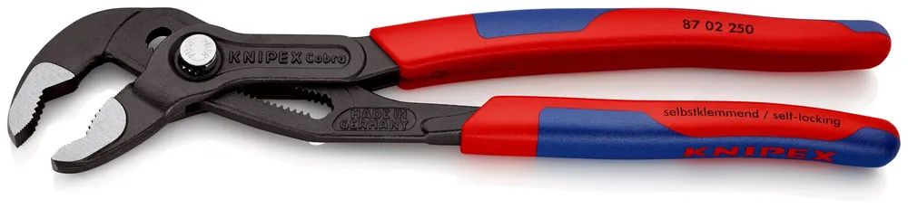KNIPEX Cobra® Hightech-Wasserpumpenzange mit schlanken Mehrkomponenten-Hüllen grau atramentiert 250 mm