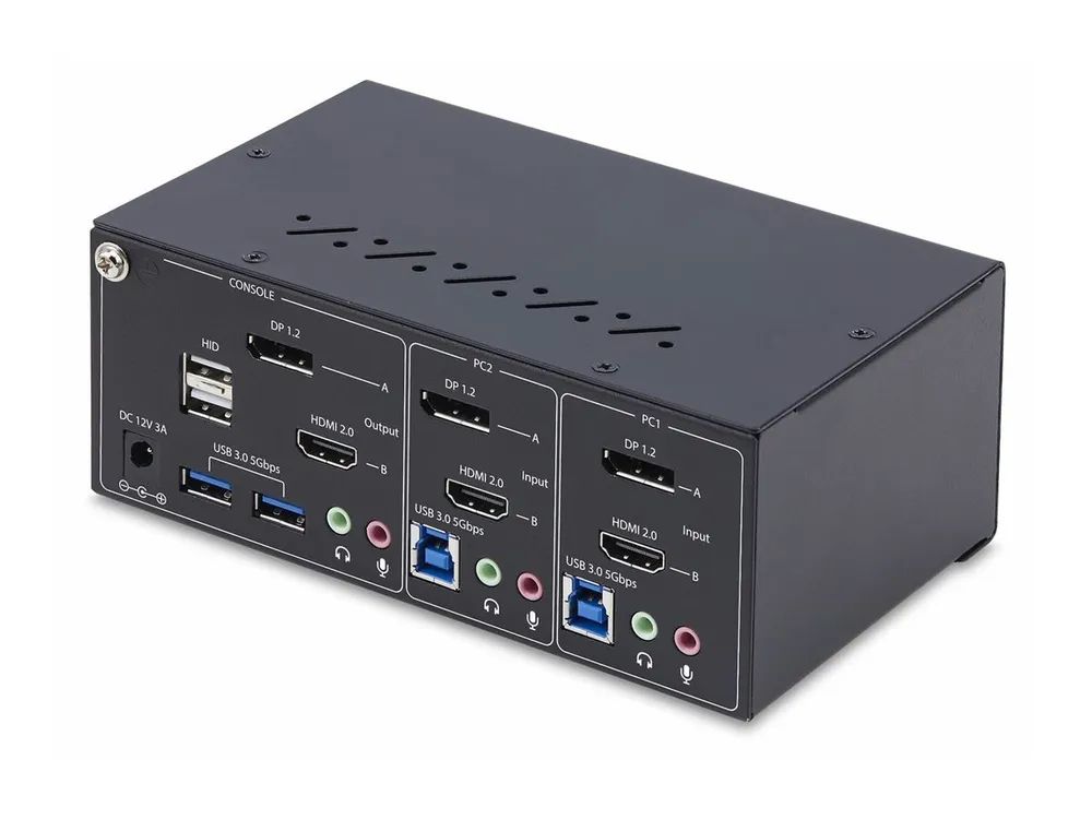 StarTech.com 2-Port Dual-Monitor DisplayPort en HDMI KVM Switch, 4K 60Hz
