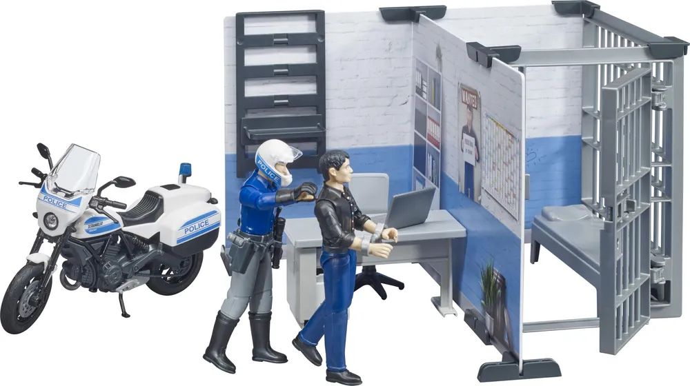 Bruder Spielwaren GmbH + Co. KG bworld Polizeistation + Polizeimotorrad