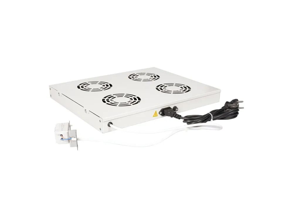 ROLINE Rack-Lüfter - 4 Ventilatoren, mit Thermostat - auf Dach montierbar - RAL 7035, Hellgrau - 1U - 48.3 cm (19")
