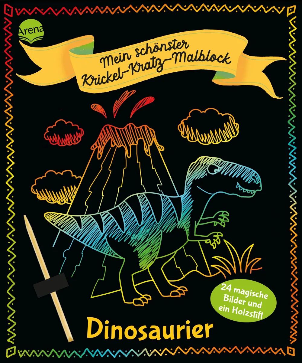 Arena Verlag GmbH Schönster KrickelKratz-Malblock Dino