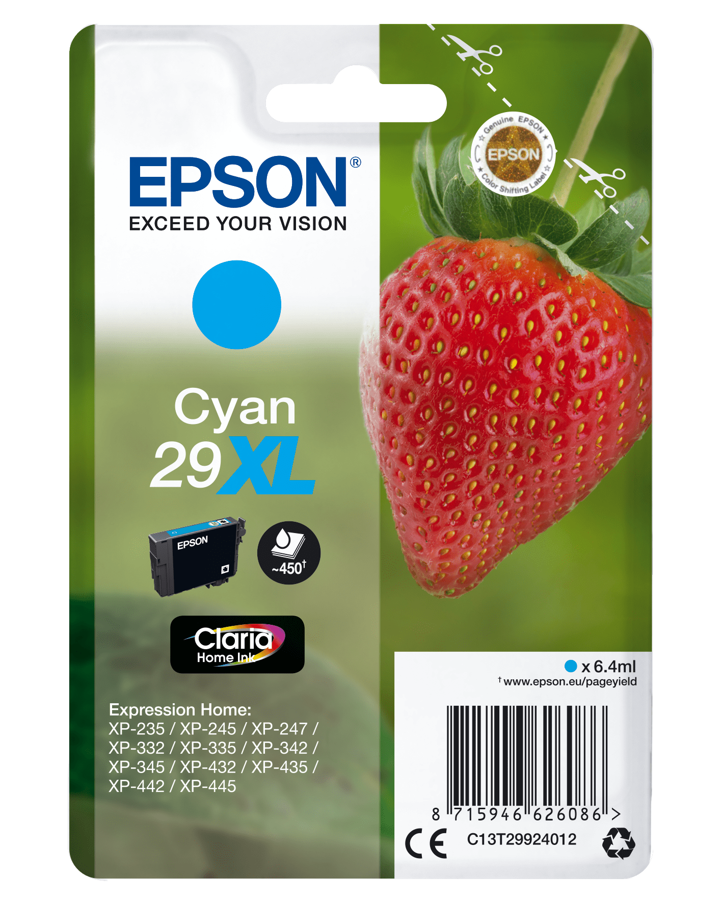 Epson 29 Tinte Erdbeere Single, XL, cyan