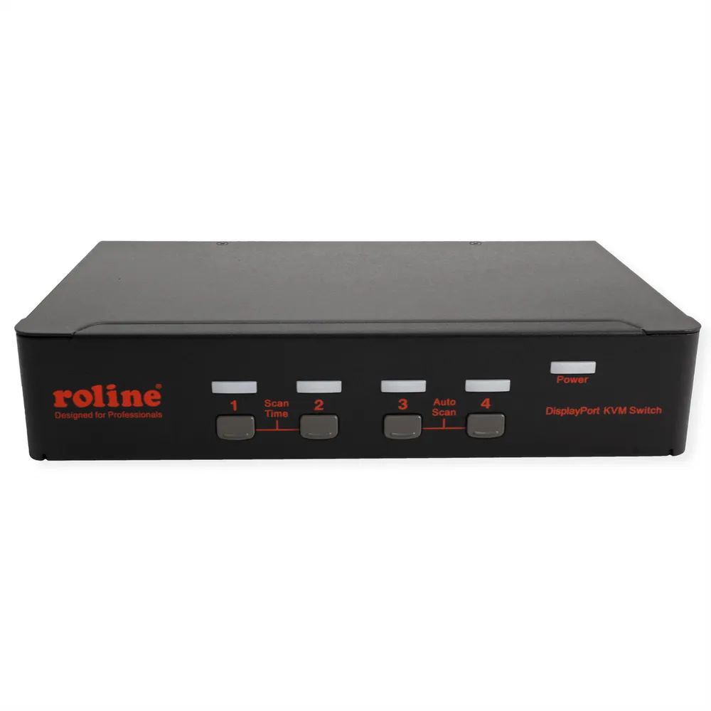 ROLINE DisplayPort USB 2.0 KVM Switch, 1 User - 4 PC