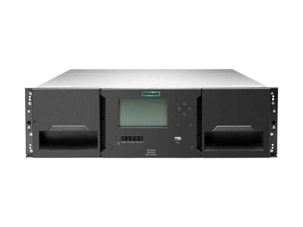 HPE StoreEver MSL3040 Scalable Library Base Module - Bandbibliothek - 720 TB / 1.8 PB - Steckplätze: 40 - keine Bandlaufwerke - Rack - einbaufähig - 3U - 3 halbhohe (HH)