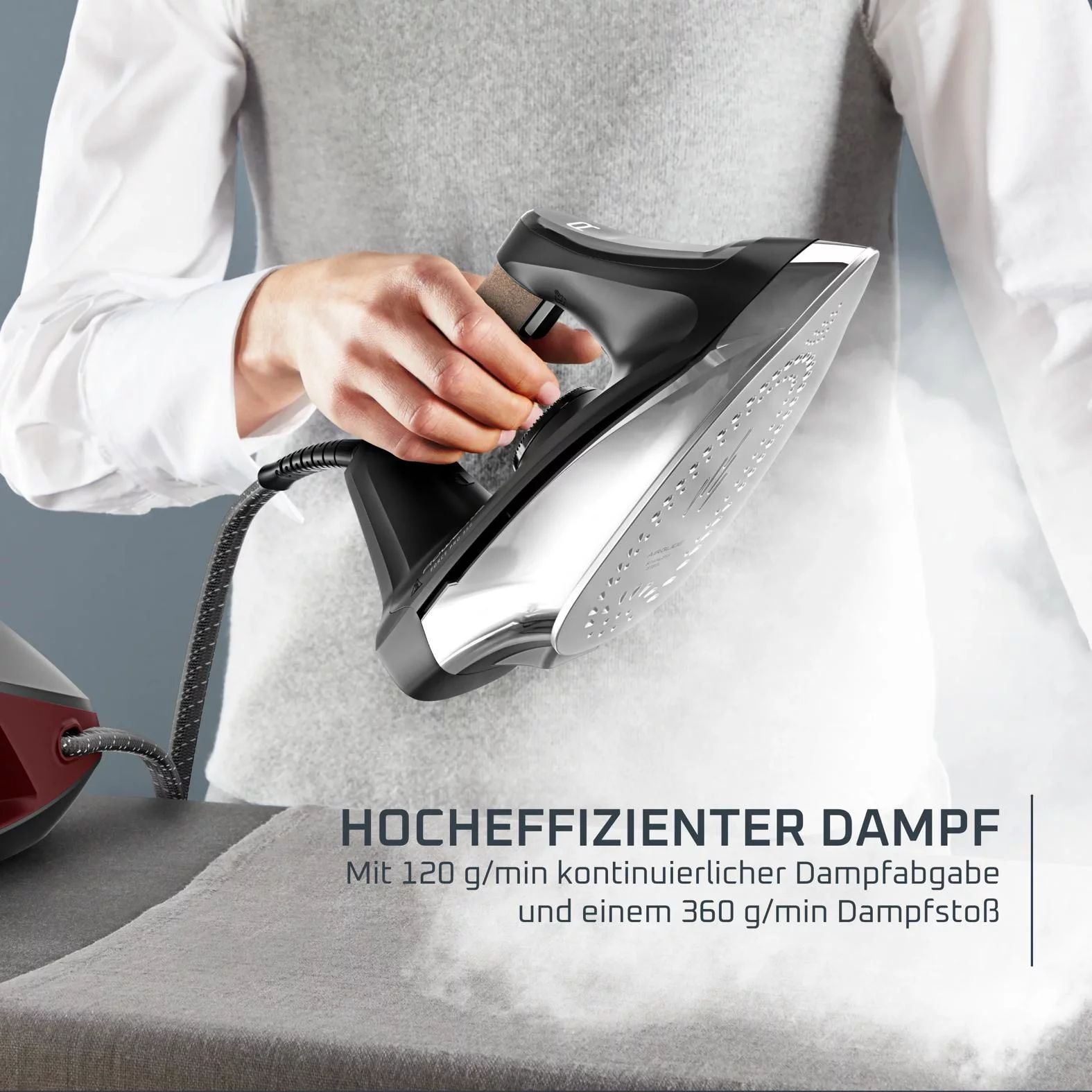 Rowenta VR7443 Dampfbügelstation Force Pro 350 - Schwarz & Dunkelrot