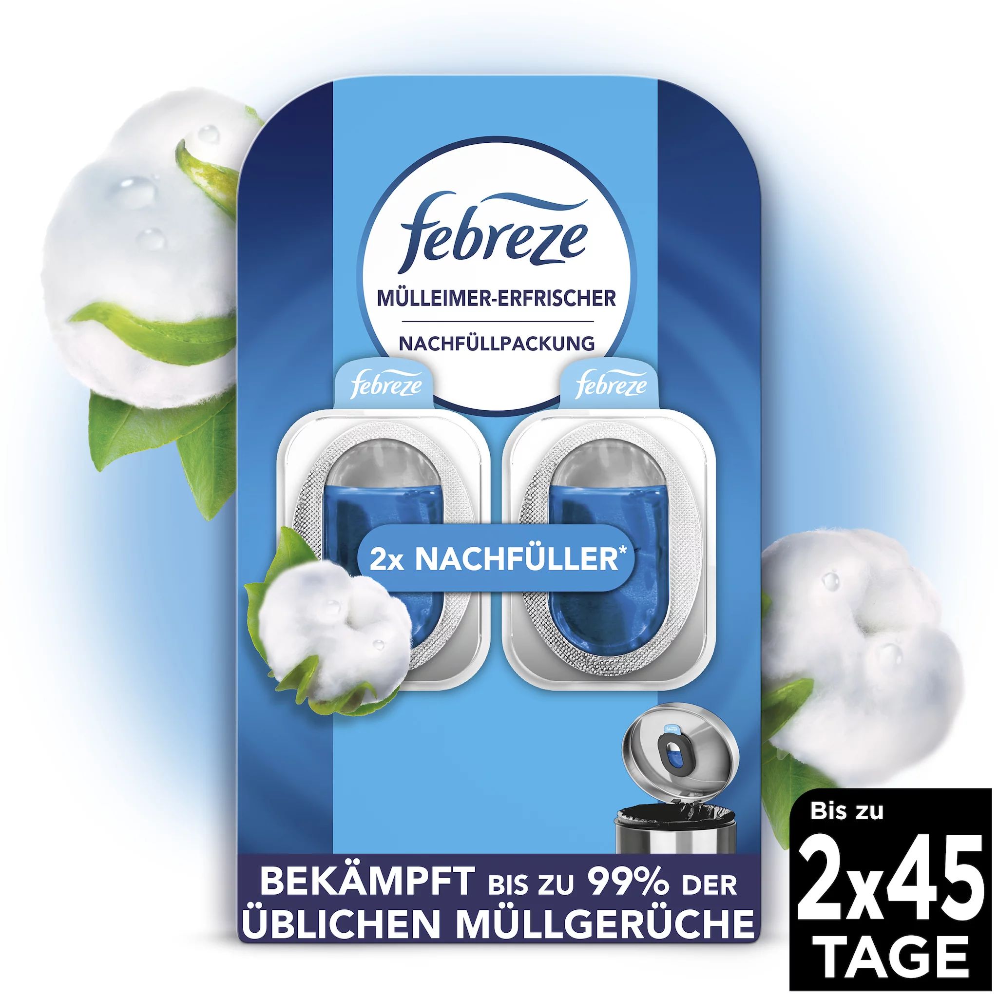 Febreze Mülleimererfrischer Nachfüller Reine Frische Duo = 9,76ml