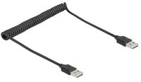 Delock Spiralkabel EASY-USB 2.0 Typ-A Stecker zu EASY-USB Typ-A Stecker 0,5 m bi...