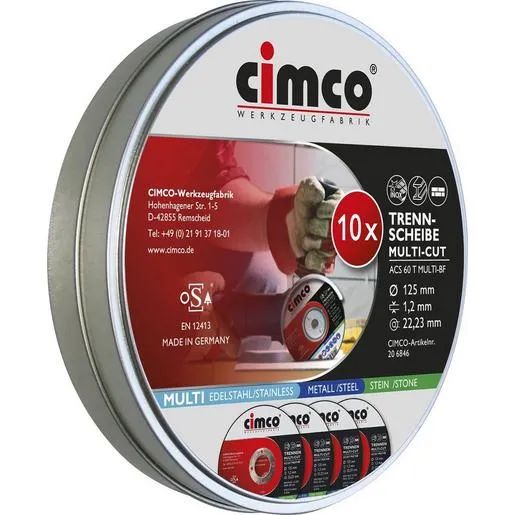Cimco CUT 125 X 1,2MM (1PA=10STK) / CIMCO TRENNSCHEIBE MULTI- 206846