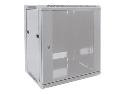 Intellinet Network Cabinet, Wall Mount (Standard), 9U, Usable Depth 260mm/Width 510mm, Grey, Flatpack, Max 60kg, Metal & Glass Door, Back Panel, Removeable Sides, Suitable also for use on desk or floor, 19", Parts for wall install (eg screws/rawl plu