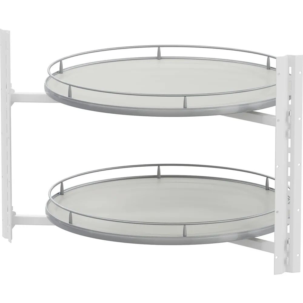 Vauth-Sagel VS COR Wheel Pro Eckschrank-Drehboden Premea 4/4-Kreis KB 900 mm Hellgrau/Silber