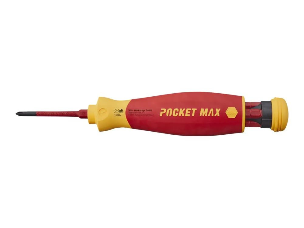 Wiha Schraubendreher mit Bitmagazin PocketMax® electric gemischt mit 4 slimBits