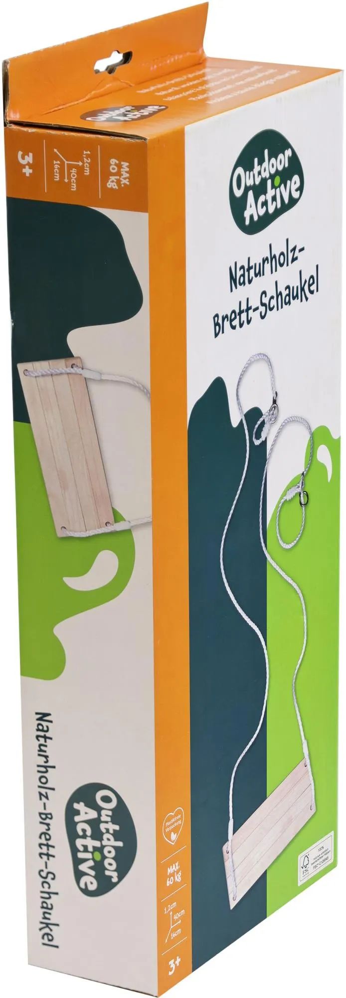 VEDES Großhandel GmbH - Ware OA Naturholz Brettschaukel, 40x16cm