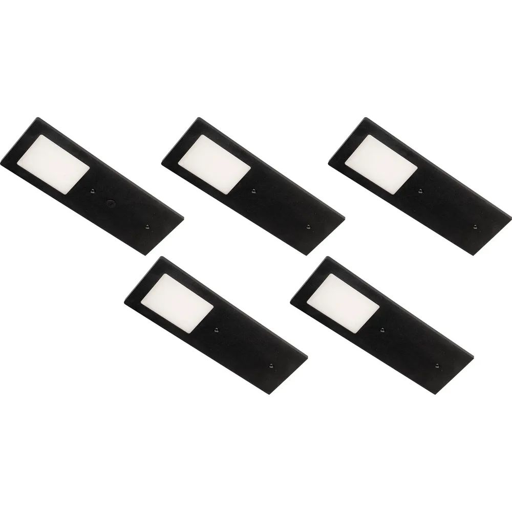 L&S Unterbauleuchte Planar L 4000K neutralweiß 5er Set schwarz