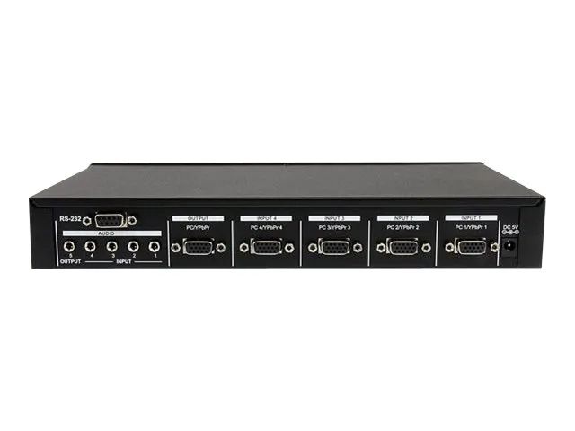 StarTech.com 4 Port VGA Video Switch - Audio - RS232 Control - Auflösung PC bis max. 1920x1200 - 1 x Mini-Jack (Buchse)