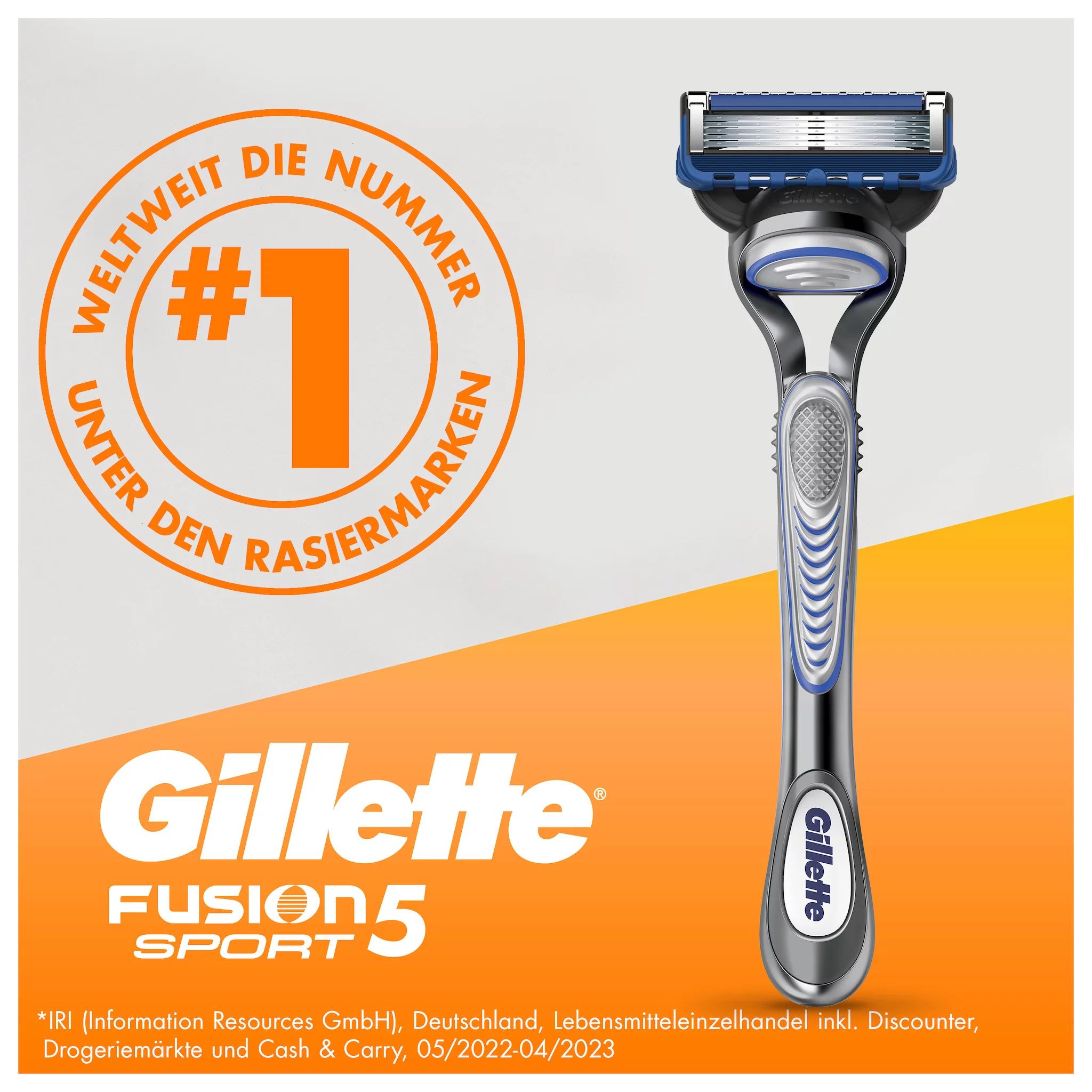 Gillette Fusion 5 Sport Rasierer für Männer + 4 Rasierklingen